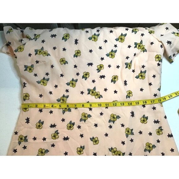 Tiana B. Womens Floral Print Dress Size 14 Peach With Black & Yellow Flowers - Picture 9 of 11
